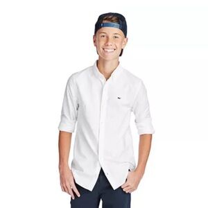 Vineyard Vines Boys Classic White Button-Down Whale Shirt Size XL